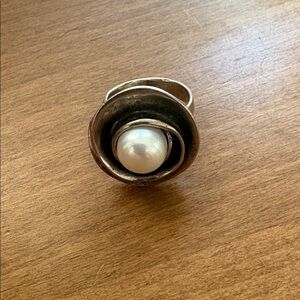 Silpada Pearl Rose R2121 Ring Sterling Silver sz 7